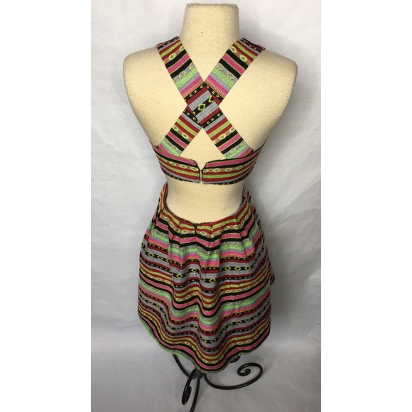 ASOS Women Tribal Print Cross Strap Backless Dress - Picture 3 of 5